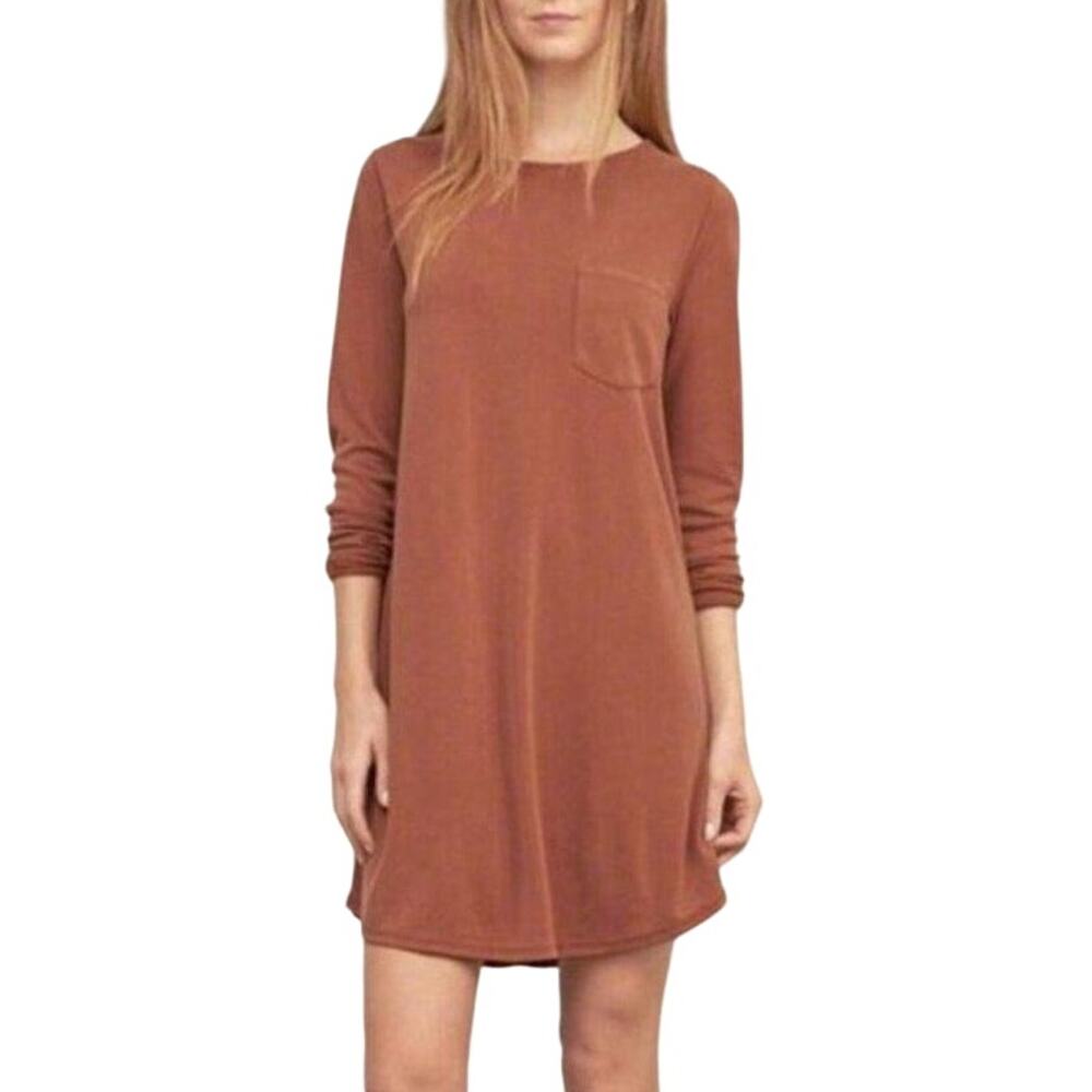 Abercrombie & Fitch Long Sleeve Shirt Dress Winter Dress Size Small Tan / Brown